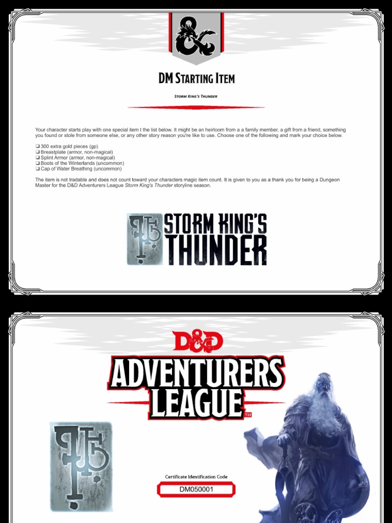 Storm King's Thunder - DM Starting Item | PDF