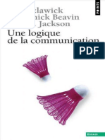 Une Logique de La Communication by Watzlawick Paul Z