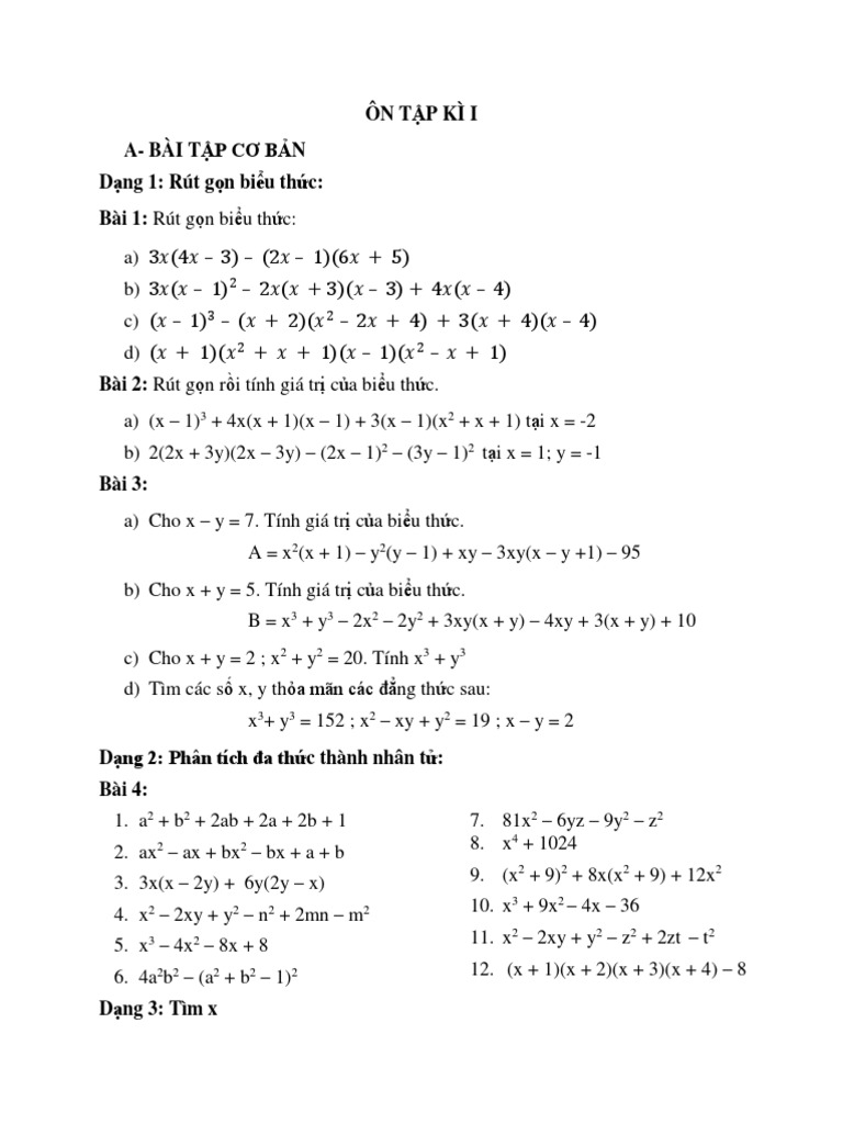 E Cuong On Tap Ki I 1 | PDF