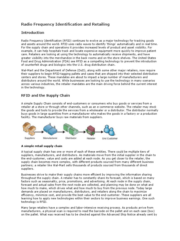 RFID Technology in Retail Supply Chains | PDF | Supply Chain | Radio ...