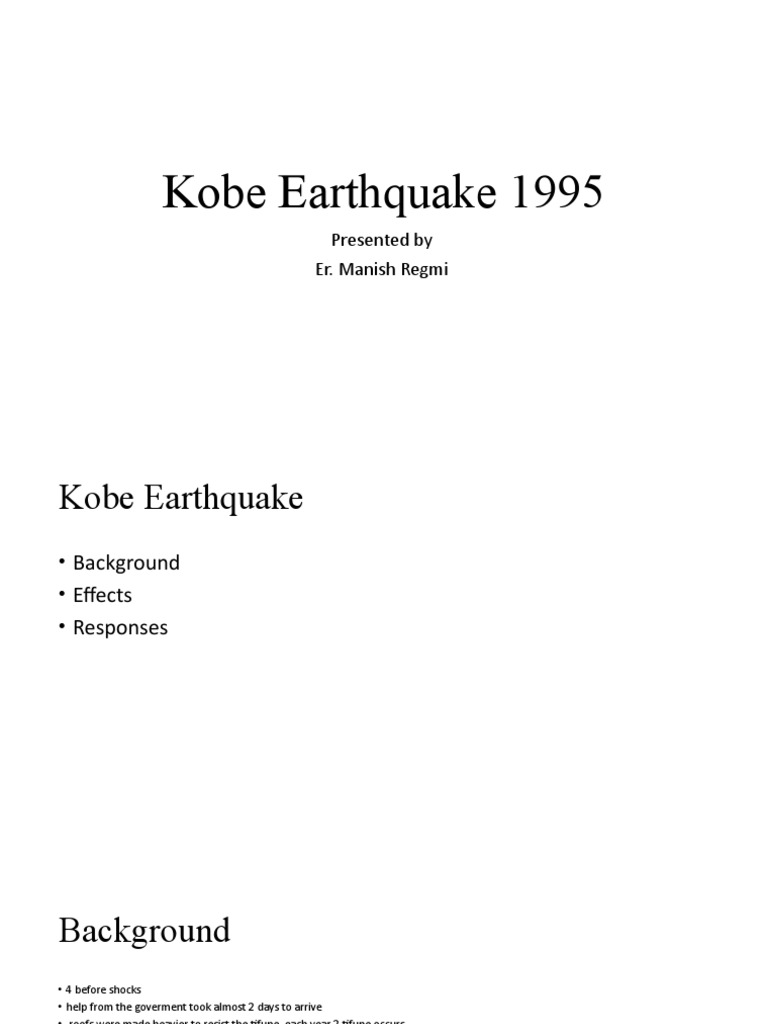 Kobe Earthquake 1995 Overview by Regmi | PDF | Home & Garden | Art