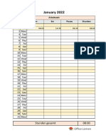 Arbeitszeitnachweis Simple Mit Feiertagen Und Jahresuebersicht