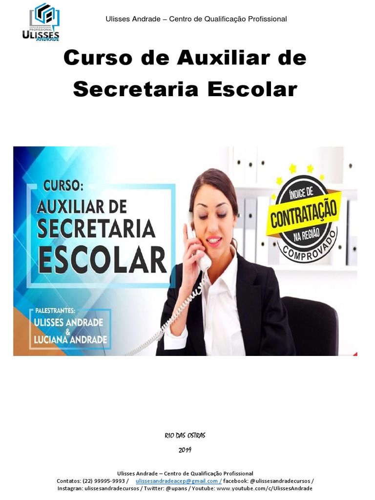 Curso de Auxiliar de Secretaria Escolar | PDF | Desenvolvimento ...