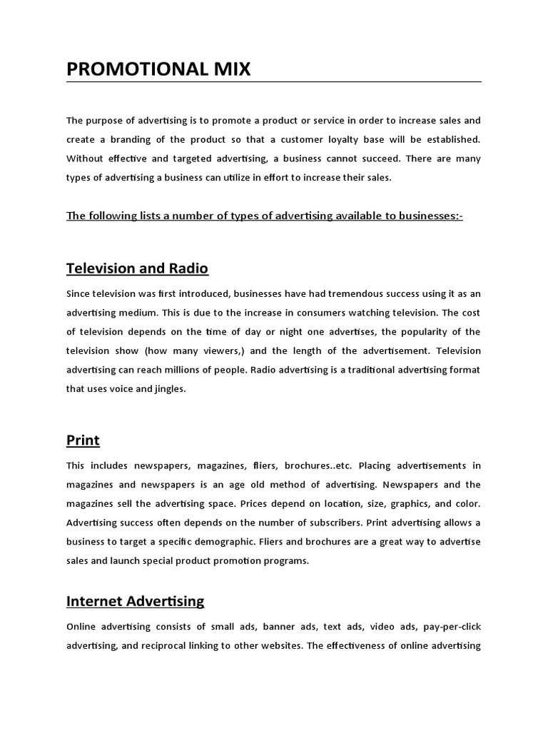 Promotional Mix: Television and Radio | PDF | Advertising | Direct ...