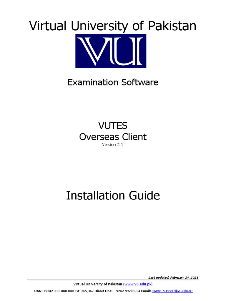 VU Examination Software Installation Guide | PDF | Computers