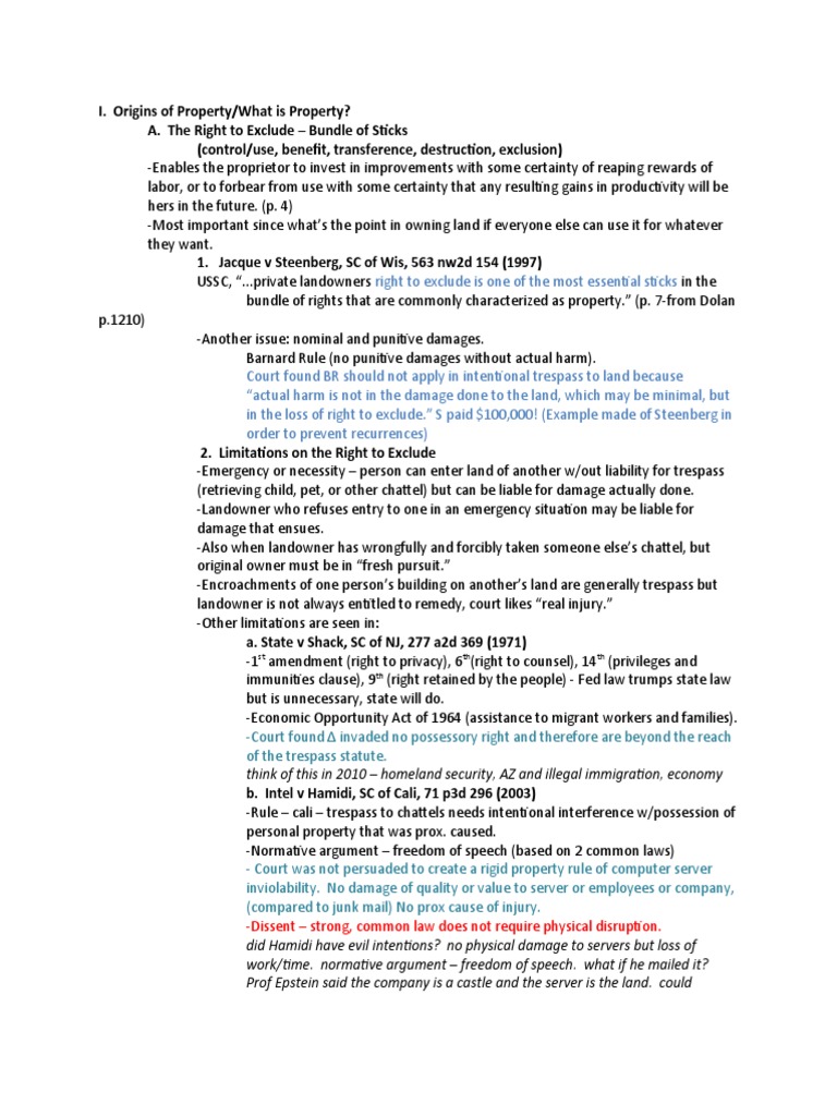 Property I Outline - Casner | PDF | Concurrent Estate | Lease
