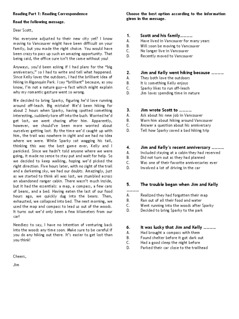 Celpip Reading Practice Test Free Online