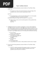 Topics: Confidence Intervals