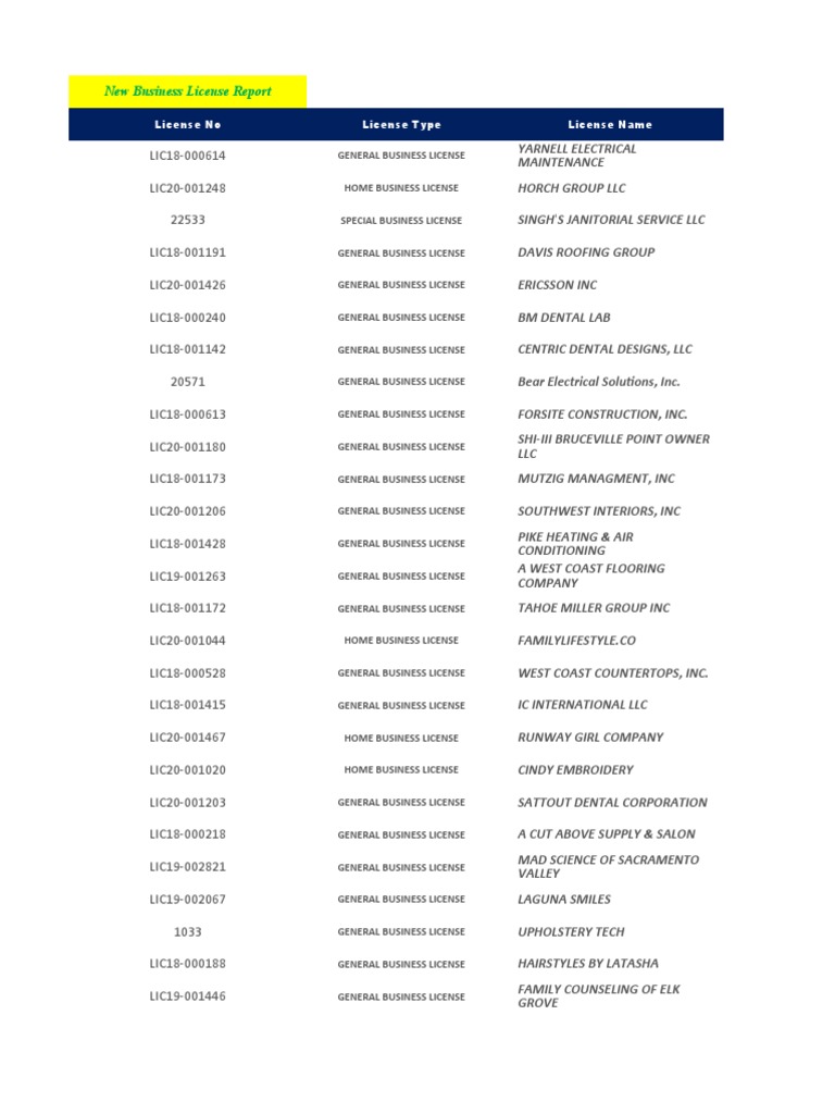 All Active Licenses USA - August 2020 | PDF | Business | Companies