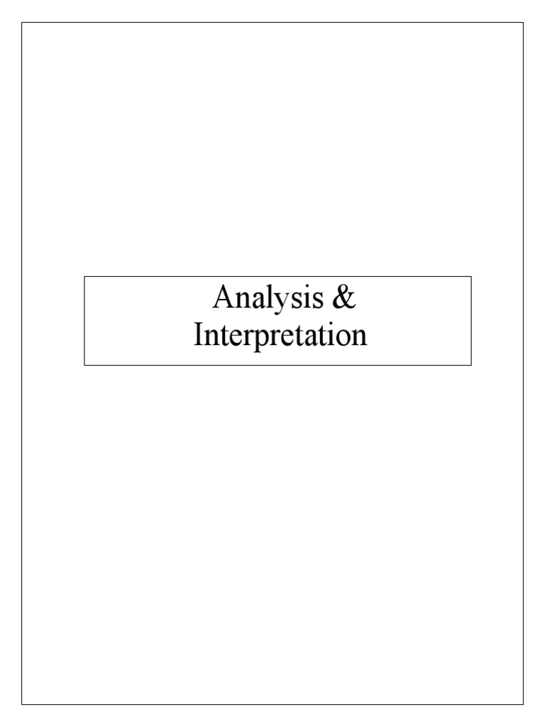 Analysis & Interpretation | PDF