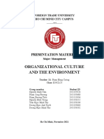 Organizational Culture and The Environment: Presentation Material