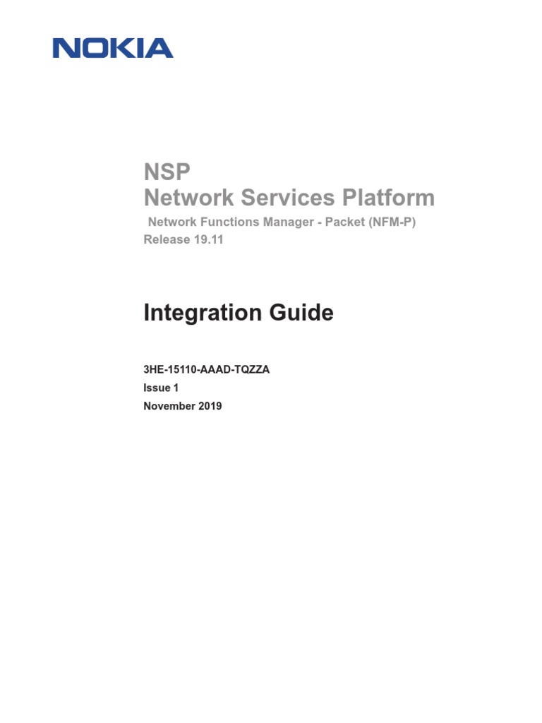 3HE15110AAADTQZZA - V1 - NSP NFM-P 19.11 Integration Guide | PDF ...
