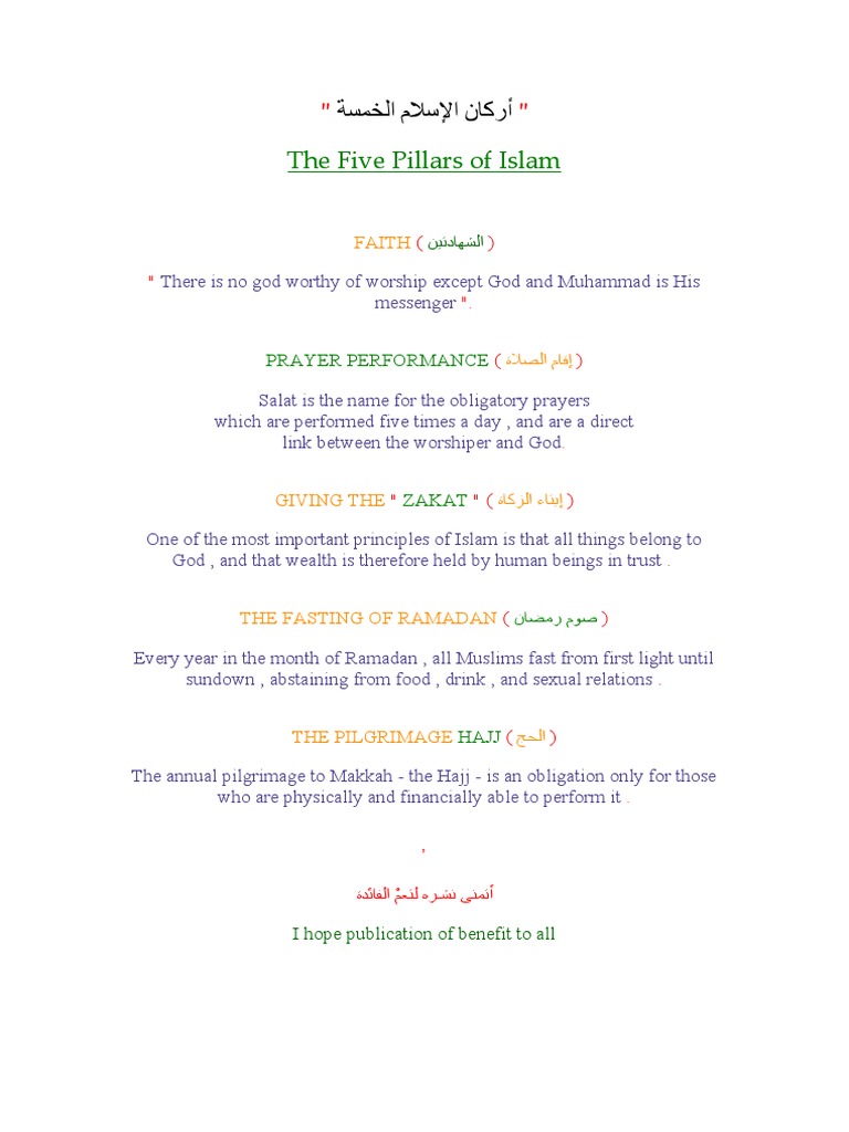 Five Pillars of Islam Explained | PDF