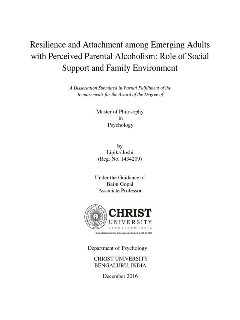 Resilience and Attachment Among Emerging Adults | PDF | Psychological ...