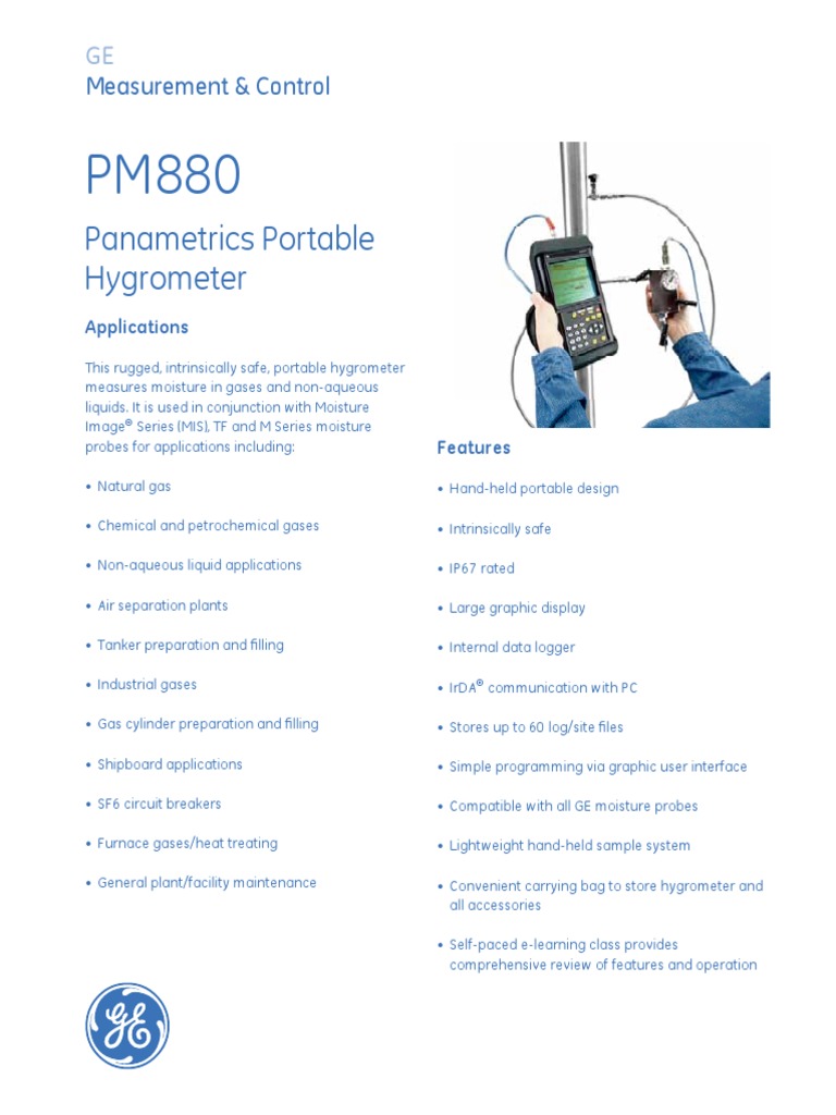 Panametrics Portable Hygrometer Measurement & Control PDF Pressure