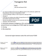 Transgenic Fish: 1. Mutation in Human PCSK9