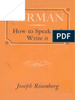 German - How To Speak and Write It