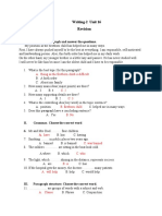 Writing-2 Unit 16 Revision: I. Read The Paragraph and Answer The Questions