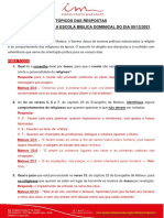 Tópicos Das Respostas Às Perguntas para A Escola Bíblica Dominical Do Dia 05122021