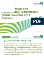 CSM - Contractor Site Administrative Requirements (CSAR) November 2019 Revisions
