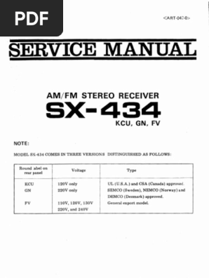 Pioneer SX 434 Service Manual | PDF
