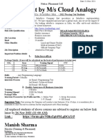 Recruitment by M/s Cloud Analogy: Manish Sharma