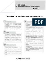 FGV 2019 Prefeitura de Salvador Ba Agente de Transito e Transporte Prova