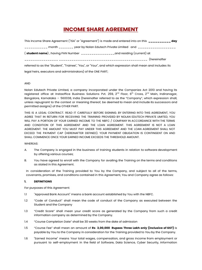 Share Agreement 1. Definitions PDF Loans Payments
