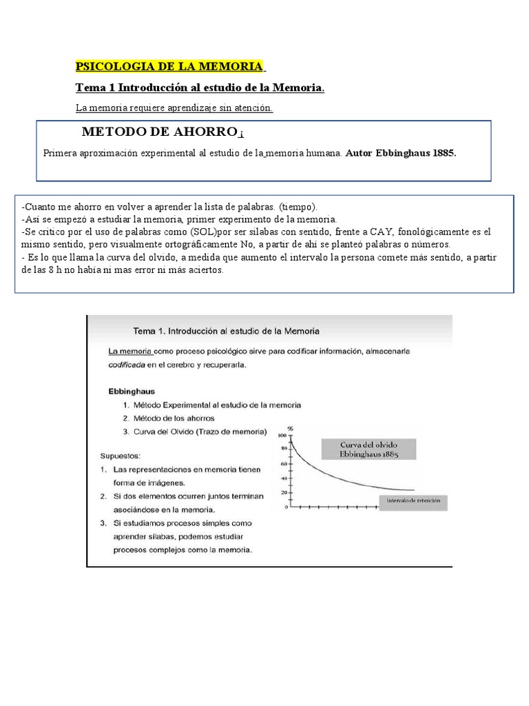 Psicologia De La Memoria Pdf Memoria Neurociencia