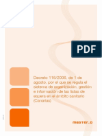 Decreto 116.2006, Organización Gestión e Información de Las Listas