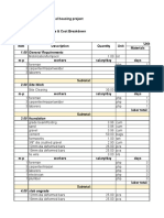 PenarandaESTIMATE Bill of Materials