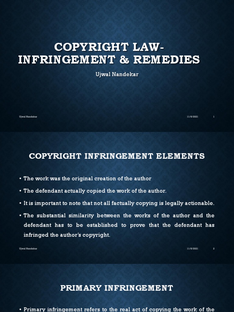 Copyright Infringement: Elements & Remedies | PDF | Fair Use ...