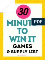 30 Minute To Win It Games & Supply List