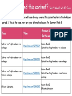 Y4 Week 8 Alternative Plan