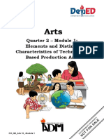 Quarter 2 - Module 1: Elements and Distinct Characteristics of Technology-Based Production Arts