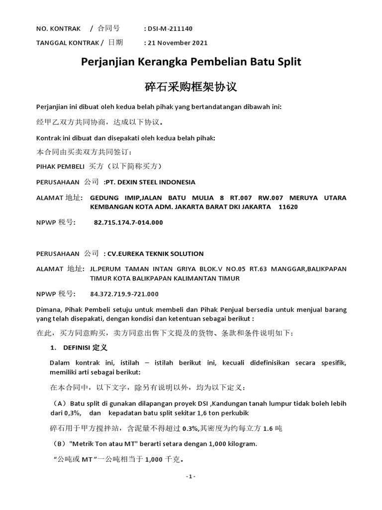 Kontrak pembelian batu split pdf