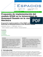 Propuesta de Implementación Del Modelo EFQM en La Universidad de Guayaquil Basado en La Revisión de La Literatura