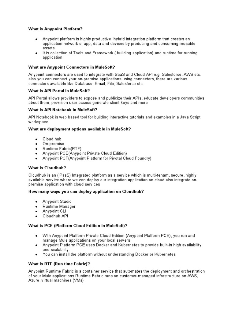 Overview of MuleSoft Anypoint Platform | PDF | Cloud Computing ...