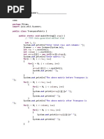 Package Import Public Class Public Static Void: // Auto-Generated Method Stub