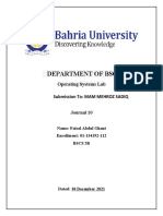 Department of BSCS: Operating Systems Lab Submission To: MAM MEHROZ SADIQ Journal 10