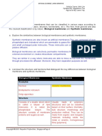 A393 Membrane Technologies Problem 01: Materials Matter!: Biological Membrane Synthetic Membrane