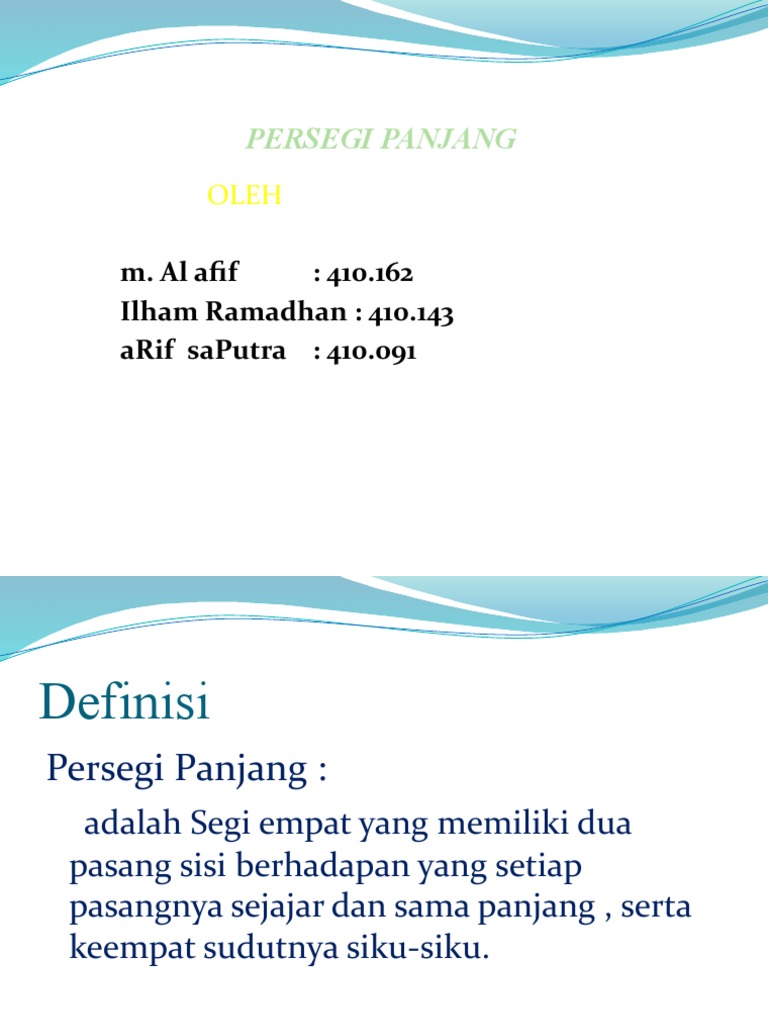Unsur dan Rumus Persegi Panjang | PDF