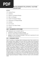 Unit 18 Development Planning: Nature and Scope: 18.0 Learning Outcome