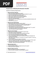 Requirements Gathering Questionnaire Checklist