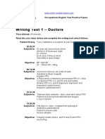 Writing Test 1 - Doctors: Read The Case Notes Below and Complete The Writing Task Which Follows