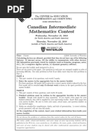 Canadian Intermediate Mathematics Contest: The Centre For Education in Mathematics and Computing Cemc - Uwaterloo.ca