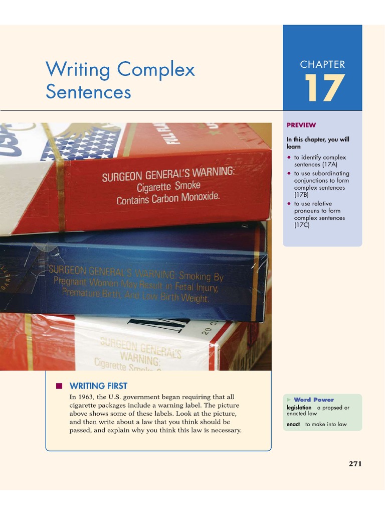 Chapter 17 - Writing Complex Sentences | PDF
