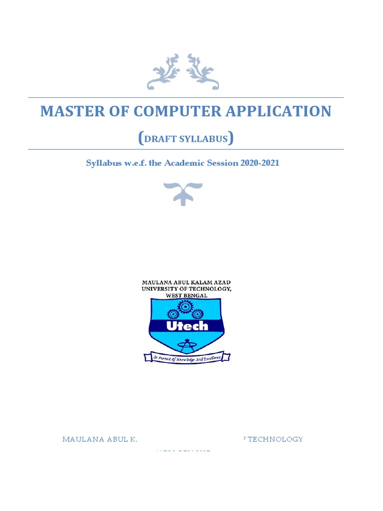 Master of Computer Application : Draft Syllabus | PDF | Relational ...