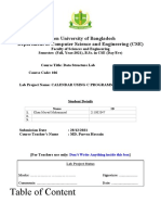 CSE Lab Project Calendar C Program