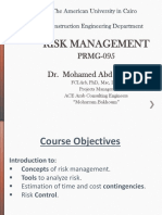 Risk Management: PRMG-095 Dr. Mohamed Abd El Ghany